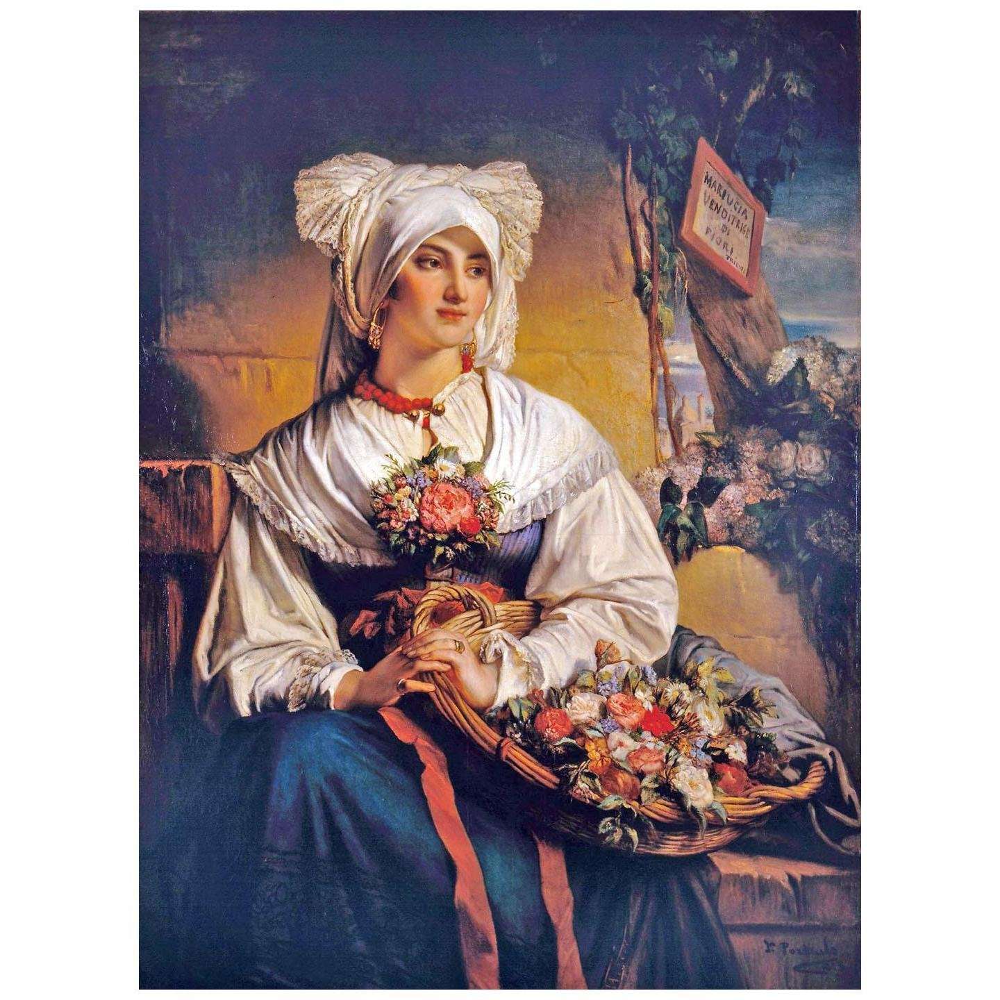 - Jean-Francois Portaels. Trieste Flower Girl. 1853. Stirling Smith Museum