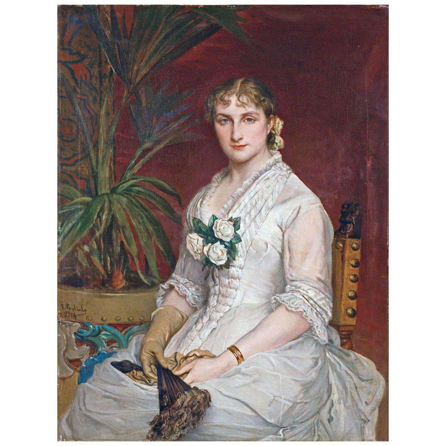 - Jean-Francois Portaels. Sitting Woman Holding a Fan. 1879. Private collection
