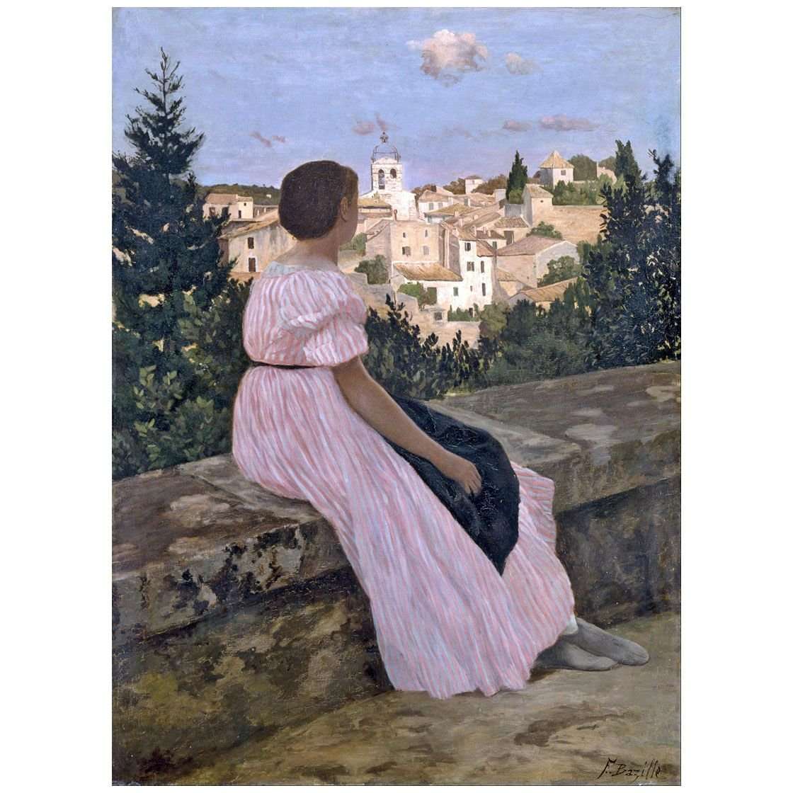   Frederic Bazille. La Robe rose. 1864. Musee dOrsay