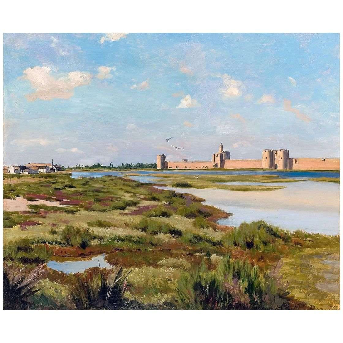   Frederic Bazille. Les remparts dAigues-Mortes. 1867. Musee Fabre, Montpellier