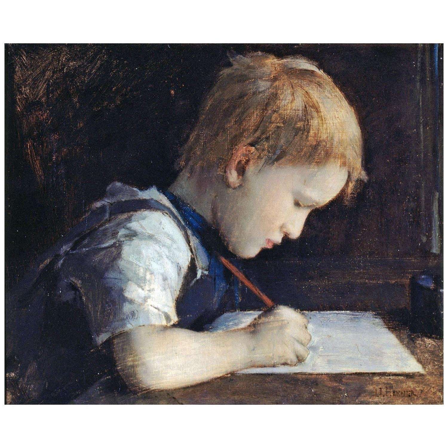 - Jean-Jacques Henner. Le petit ?criveur. 1869. MBA de la ville de Paris