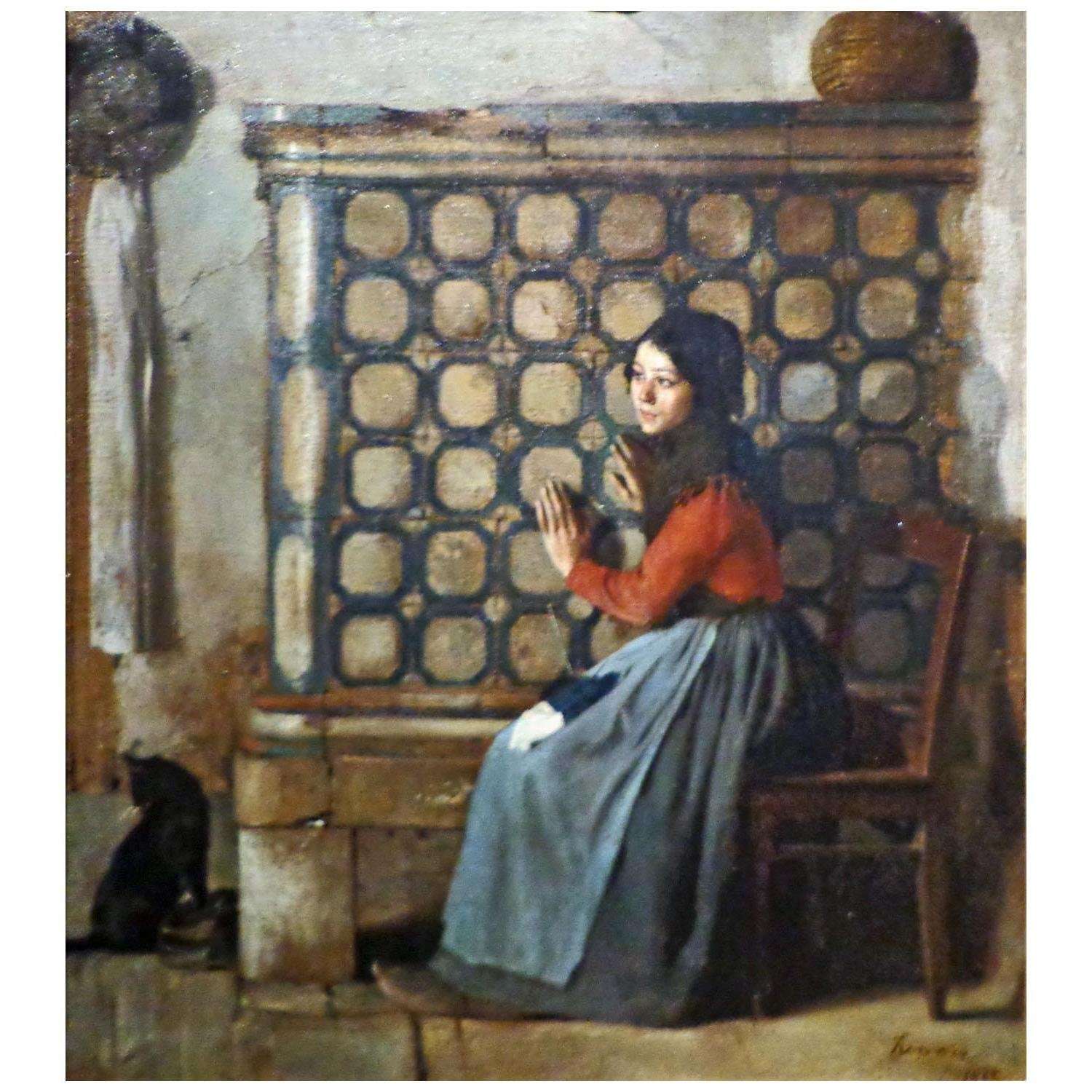 - Jean-Jacques Henner. Fille se chauffant les mains. 1884. Mus?e sundgauvien, Altkirch