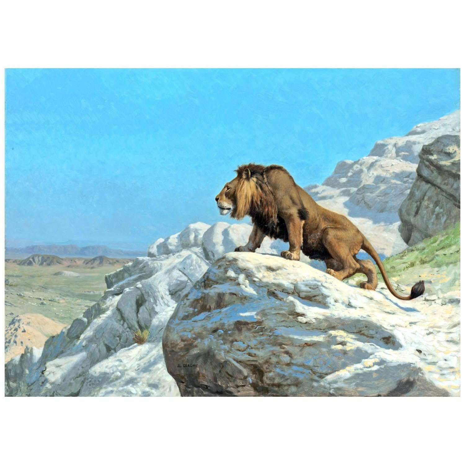 - Jean Leon Gerome. Lion aux aguets. 1885. Cleveland Art Museum