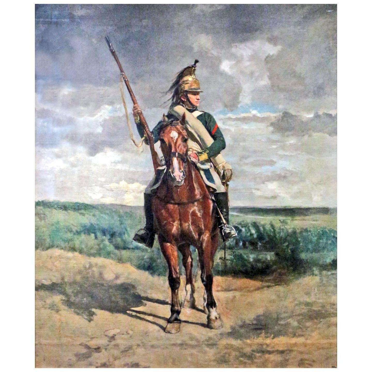 -- Ernest Meissonier. Dragon ? l'aff?t ? la campagne. 1876. Musee de larmee Paris