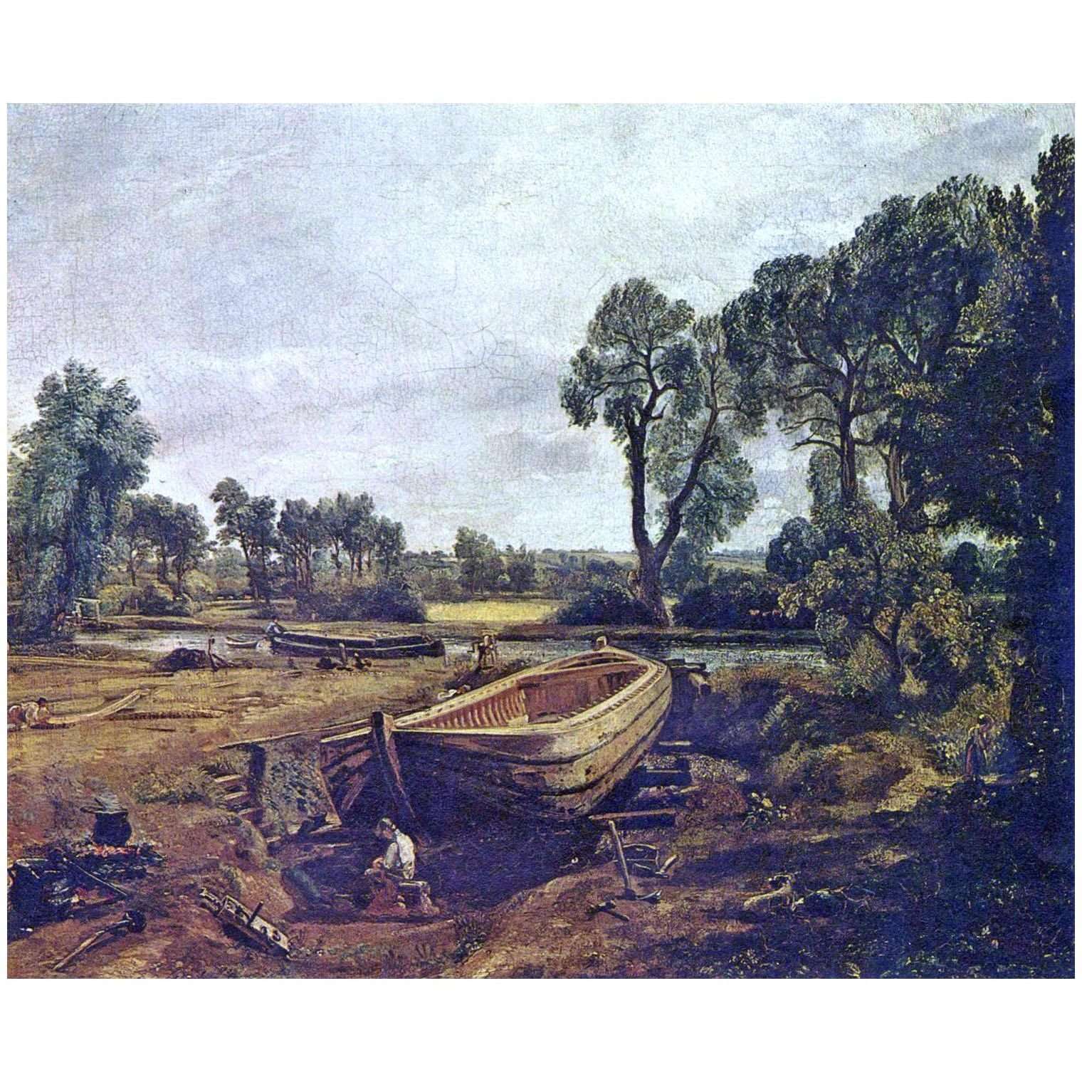  John Constable. Boat-building. 1815. Victoria and Albert Museum