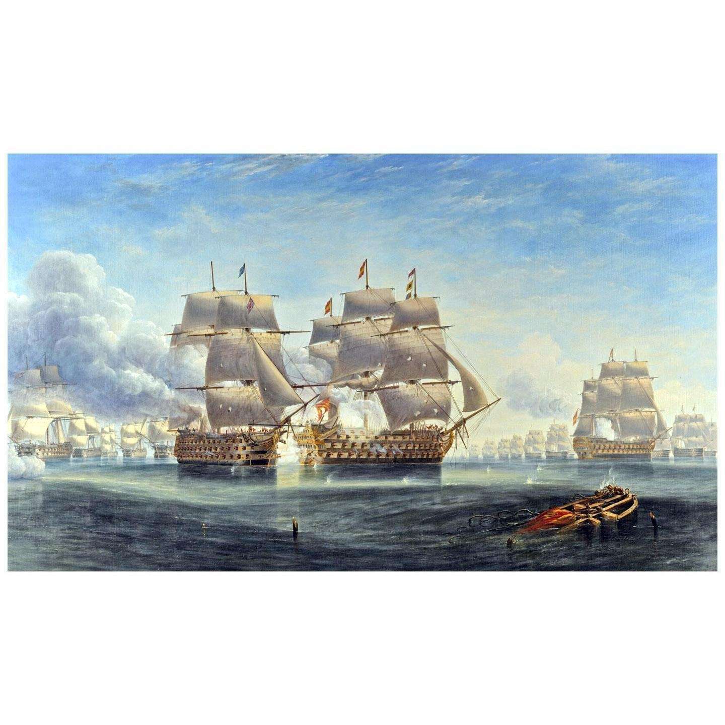   John Carmichael. The Opening Engagement at Trafalgar. 1856. Private Collection