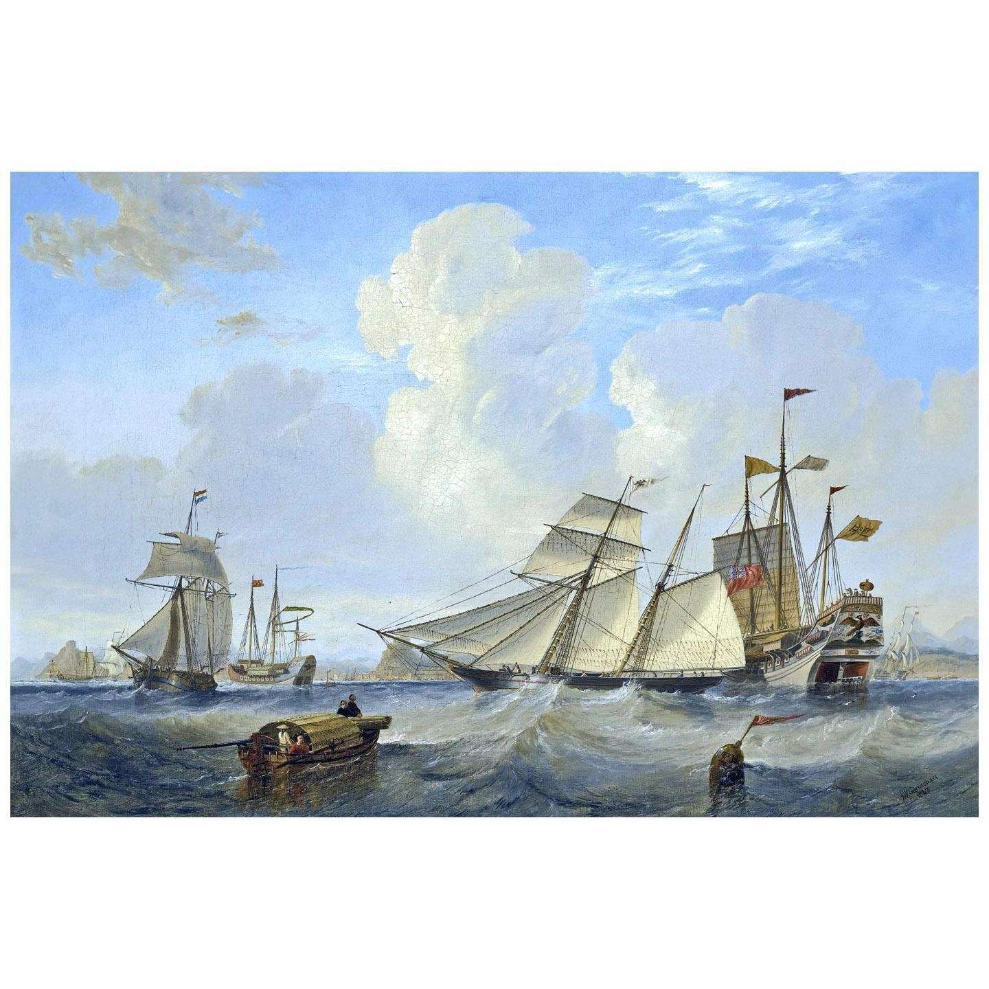   John Carmichael. The British Opium Schooner off Hong Kong. 1863. Private Collection