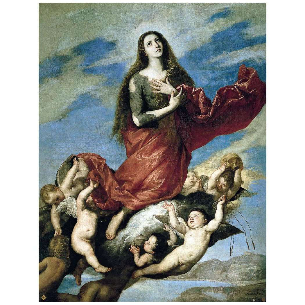   Jose de Ribera. Asuncion de la Magdalena. 1636. Academia de Bellas Artes, Madrid