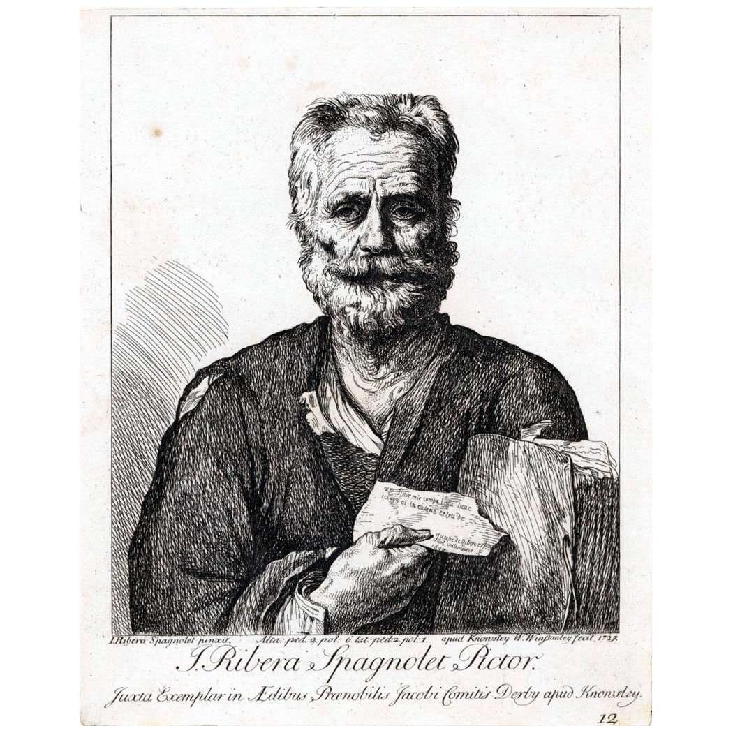  Jose de Ribera. Autorretrato. 1650? Engraving by Hamlet Winstanley in 1729