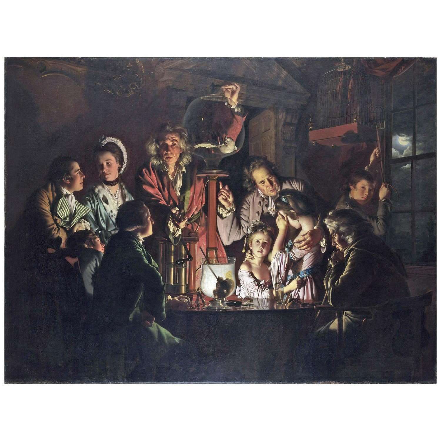  Joseph Wright. Experiment on a Bird in an Air Pump. 1768. National Gallery London