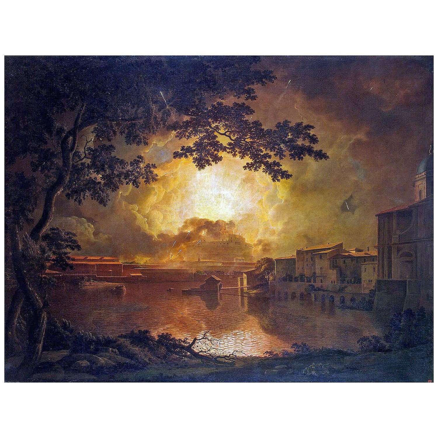  Joseph Wright. Firework. The Castle of St. Angelo. 1779. Hermitage Museum