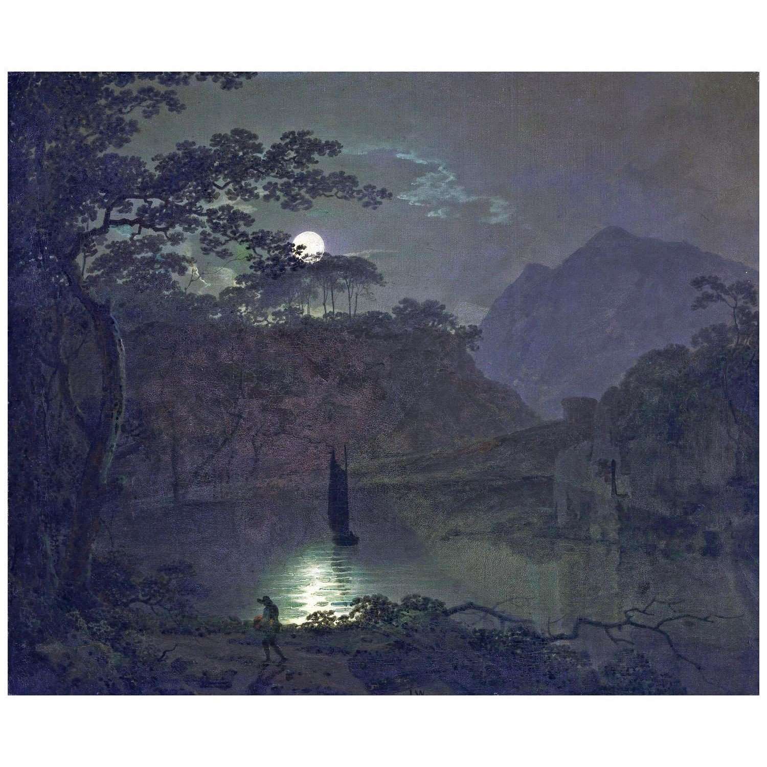  Joseph Wright. A Lake by Moonlight. 1781. Yale Center for British Art