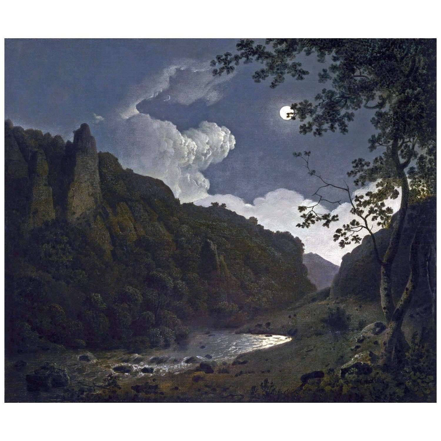  Joseph Wright. Dovedale by Moonlight. 1785. Museum of Fine Arts Houston
