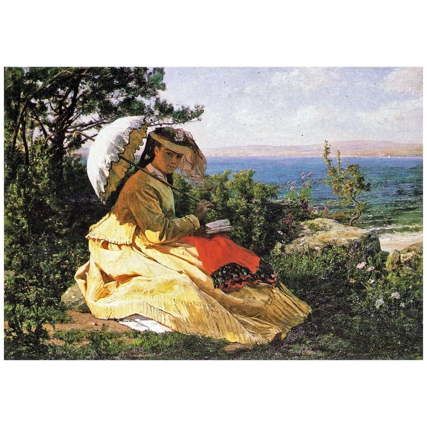  Jules Breton. La femme ? l'ombrelle (Elodie de Vigne). 1871. Private collection
