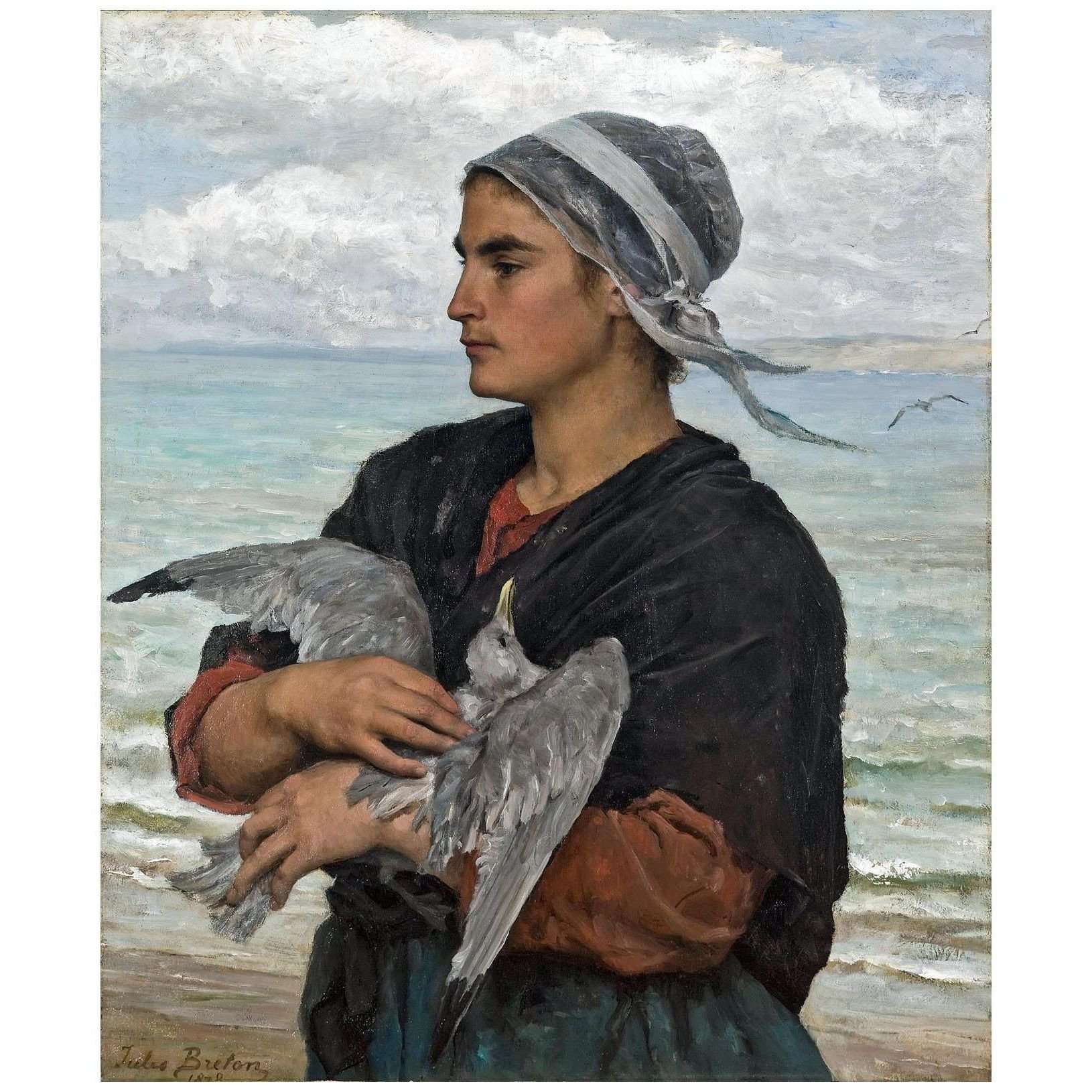  Jules Breton. La Mouette Bless?e. 1878. Saint Louis Art Museum