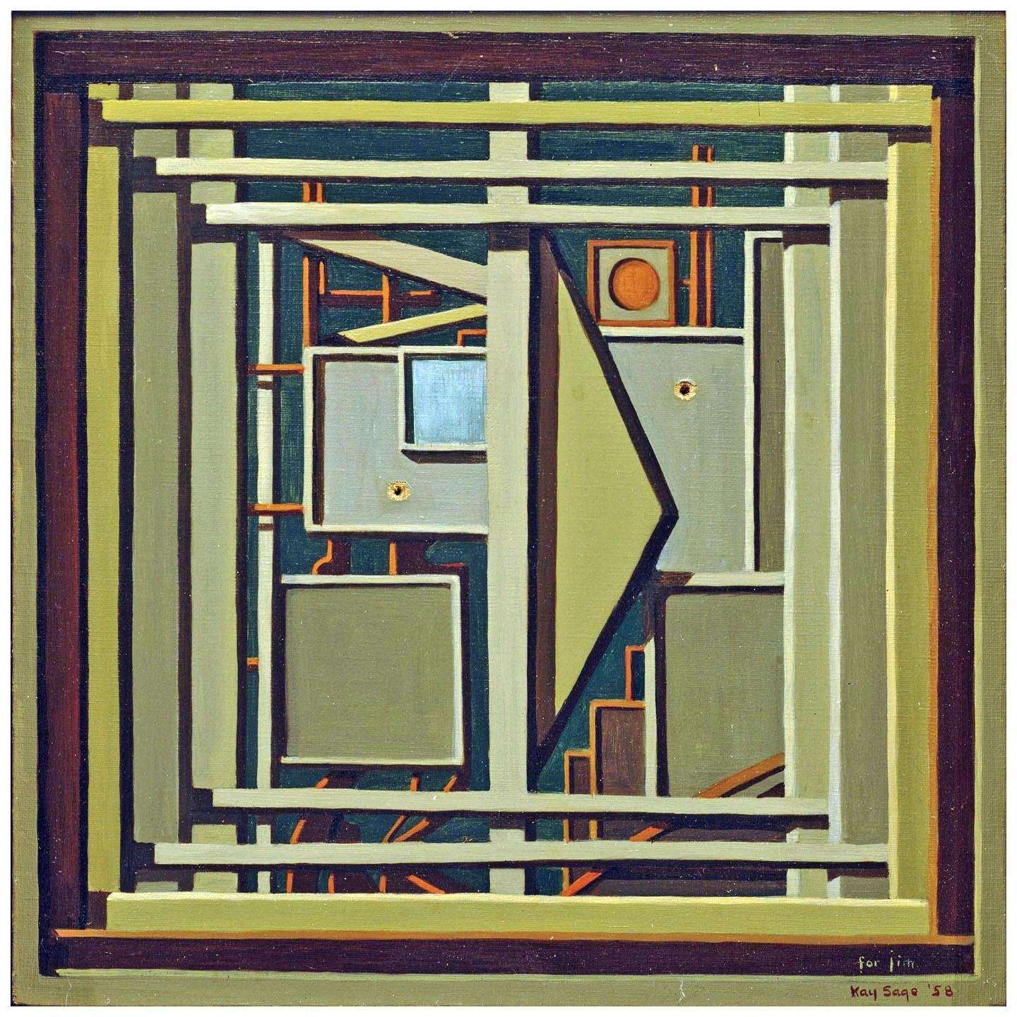  Kay Sage. Watching the Clock. 1958. MoMA, New York