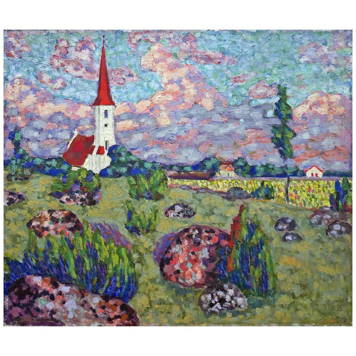  Konrad Magi. Landscape with Church. 1914. Eesti Kunstimuuseum Tallinn