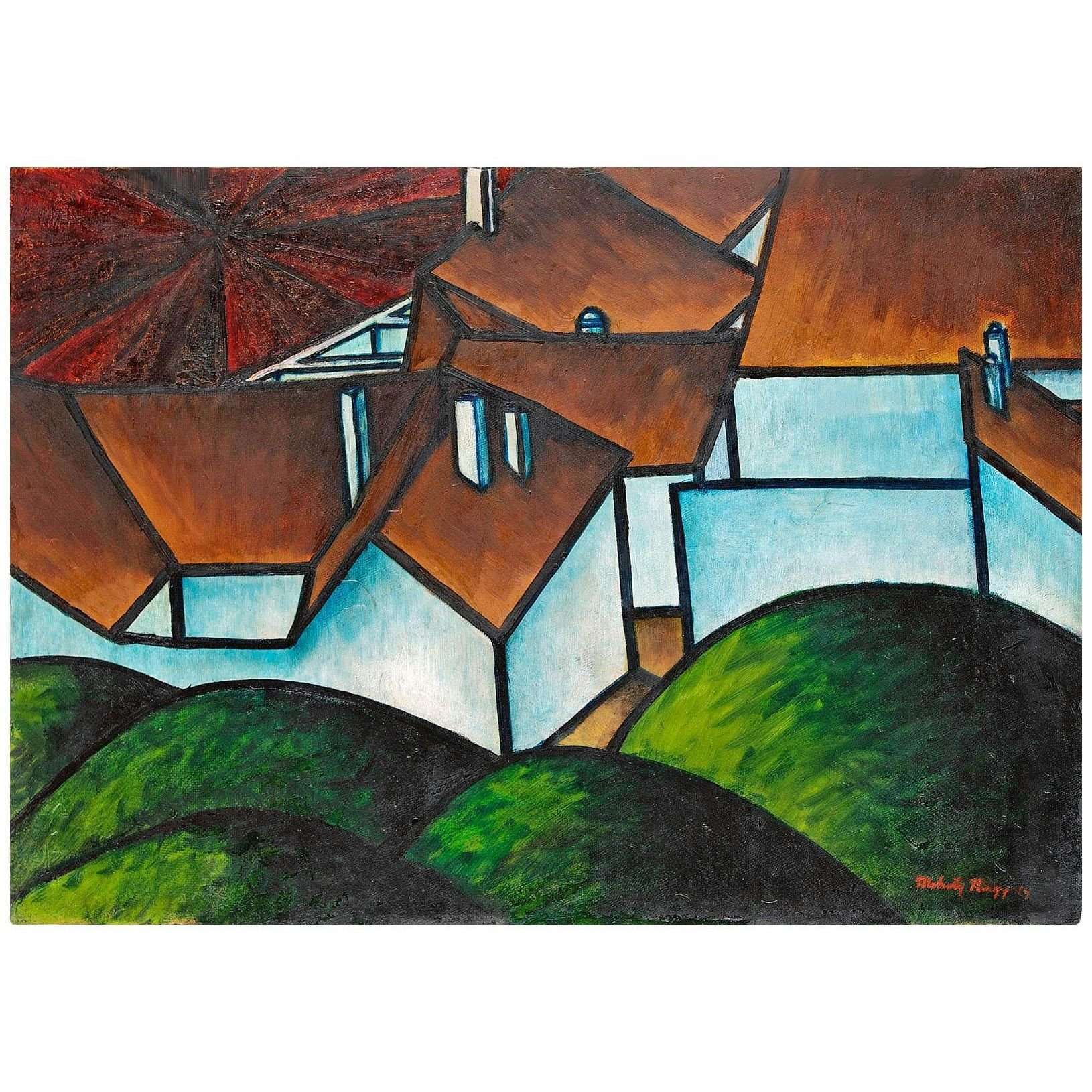  -Laszlo Moholy-Nagy. Landscape with Houses. 1919. Private collection