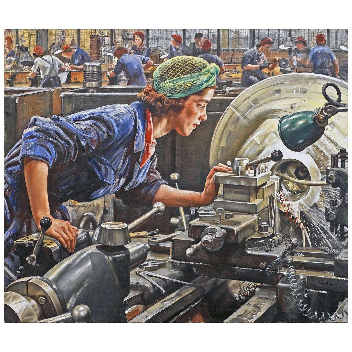  Laura Knight. Ruby Loftus screwing a Breech-Ring. 1943. Imperial War Museum London