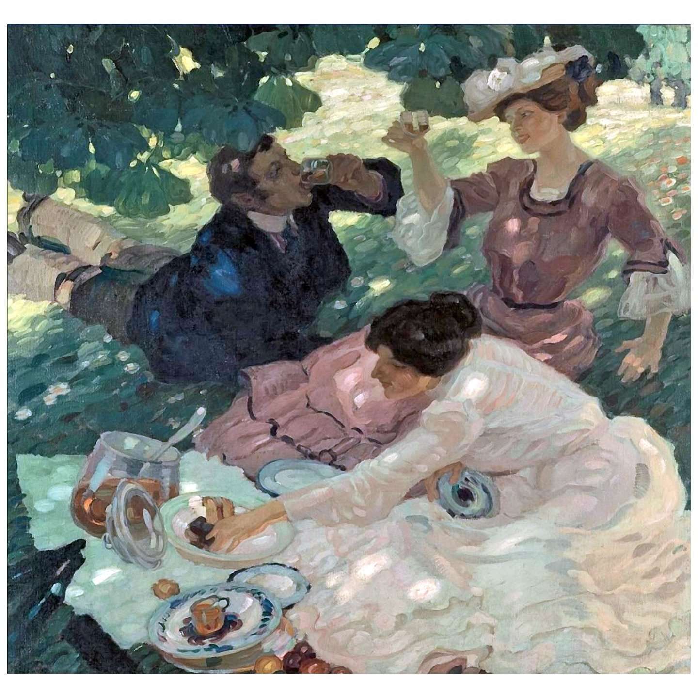  Leo Putz. Picknick. 1904. Neue Pinakothek Munchen
