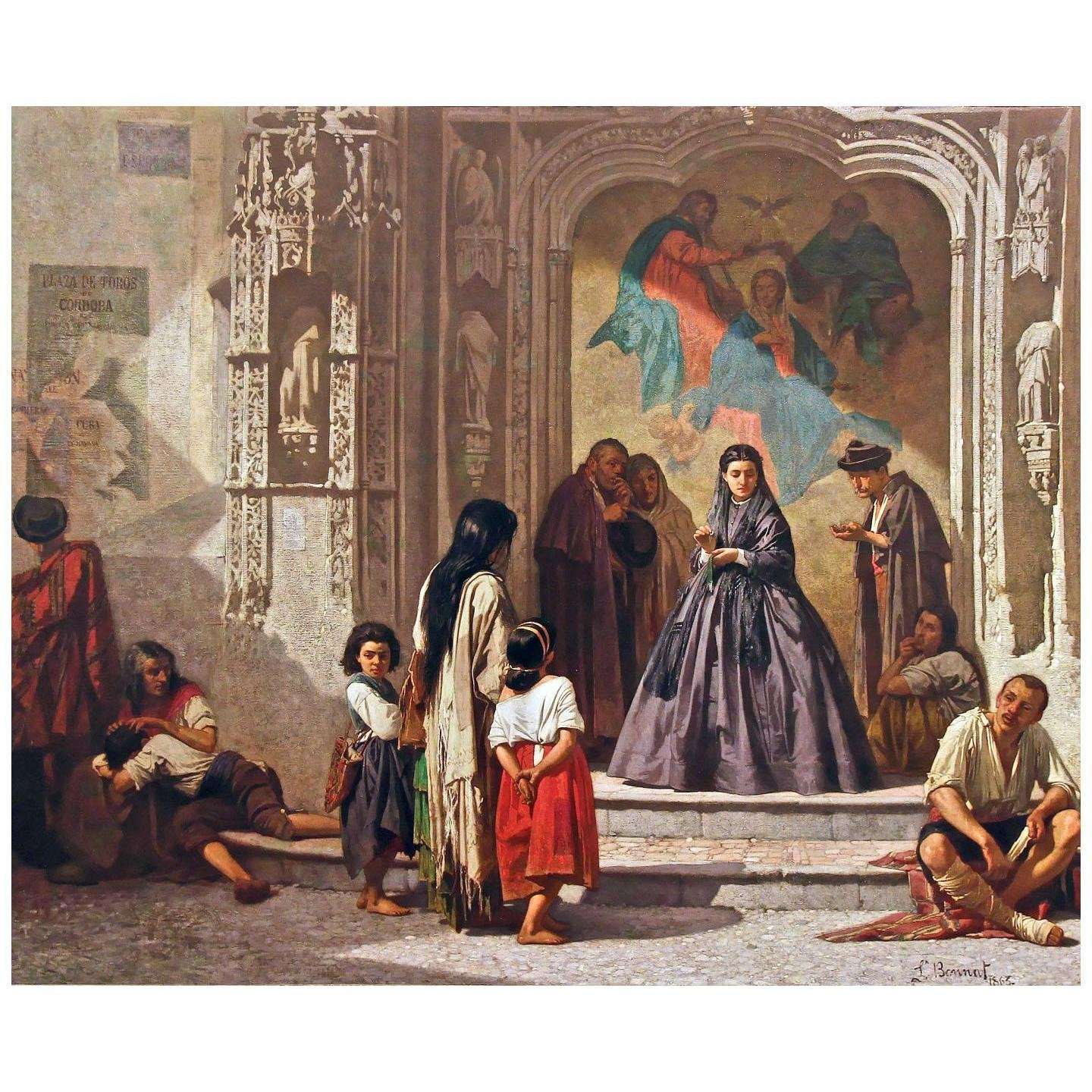    Leon Bonnat. Jeune femme faisant la charit?. 1863. Mus?e Goya, Castres