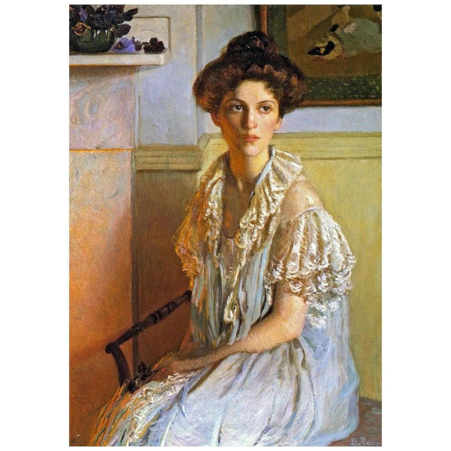  Lilla Cabot Perry. Lady with a Bowl of Violets. 1910