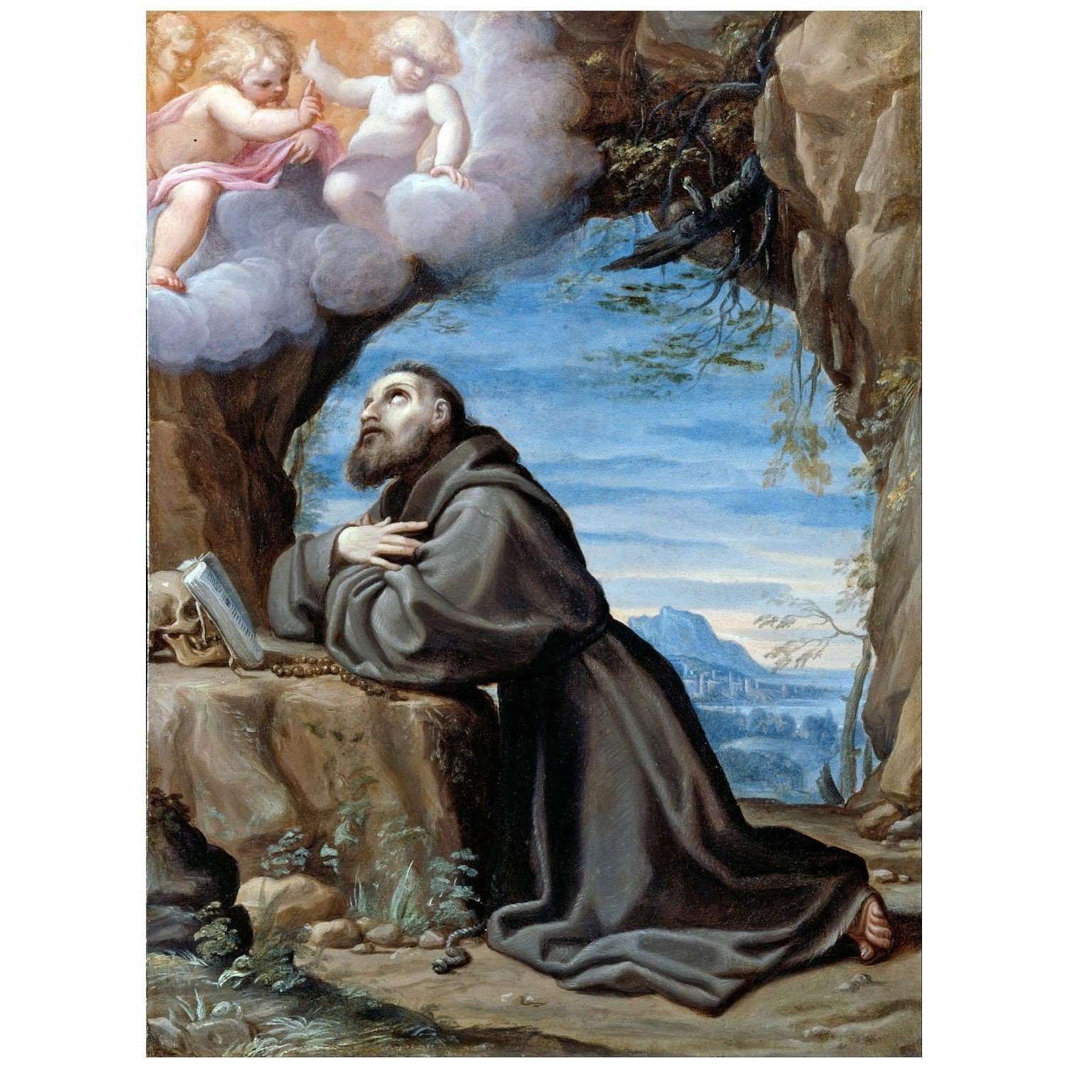  Lodovico Carracci. San Francesco in meditazione. 1580. Dulwich Picture Gallery London