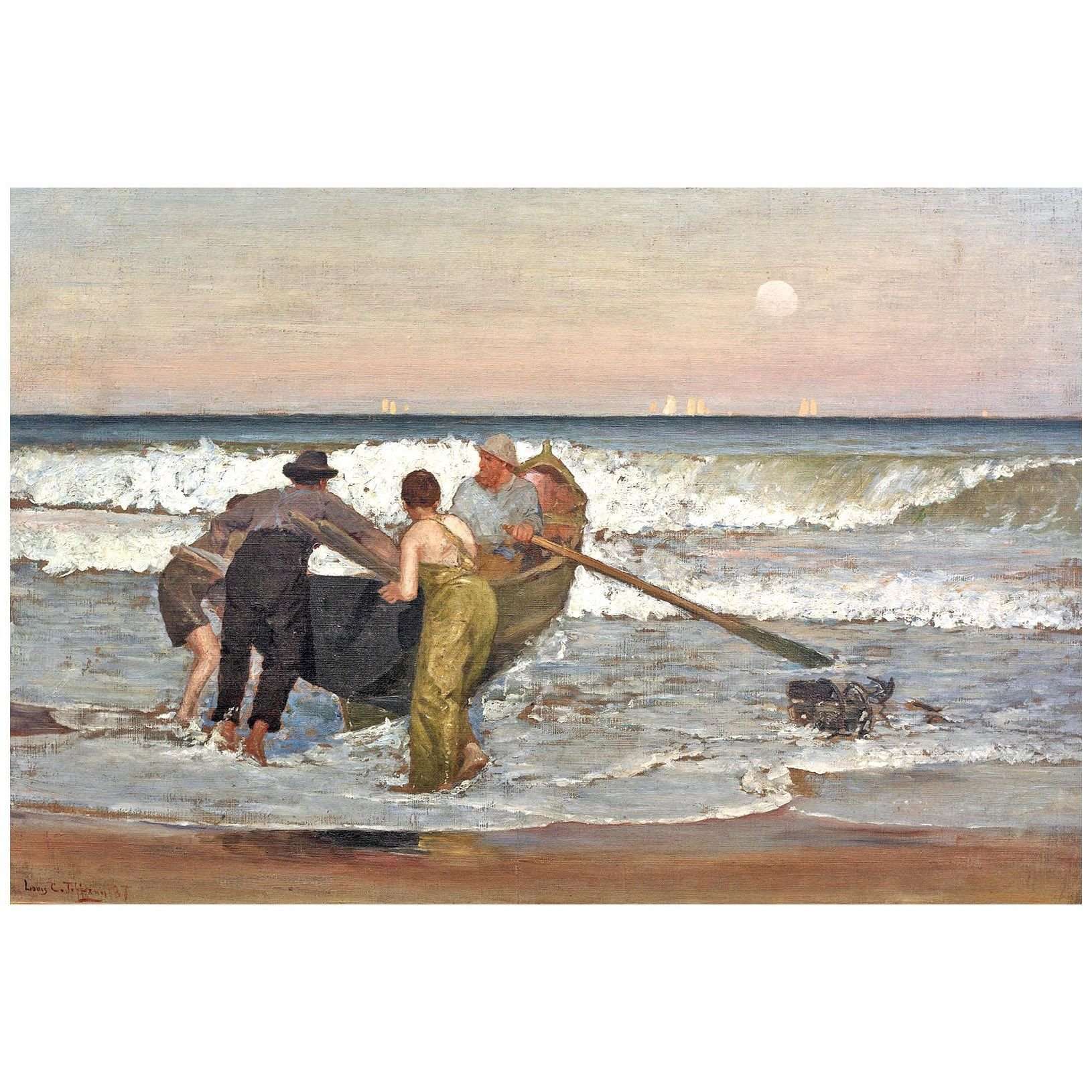   Louis Tiffany. Pushing off the Boat. 1887. Montclair Art Museum