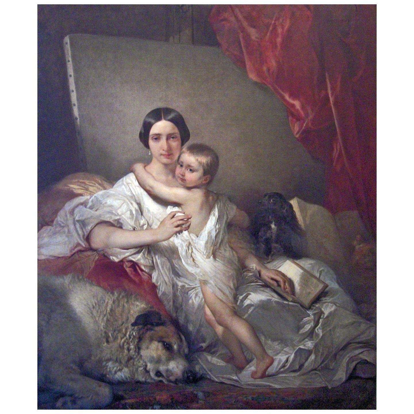  Louis Gallait. Madame Gallait et sa fille. 1848. KMSKB Brussels