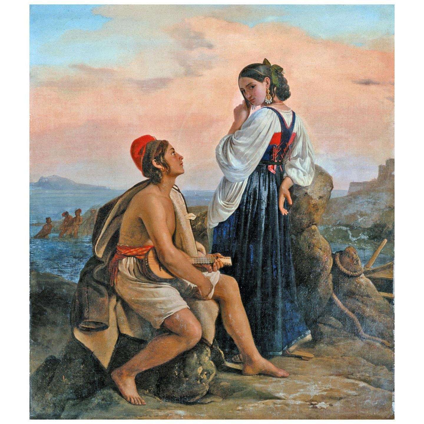 - Leopold Robert. Marinier napolitain avec une jeune fille. 1825. MBA de La Chaux-de-Fonds