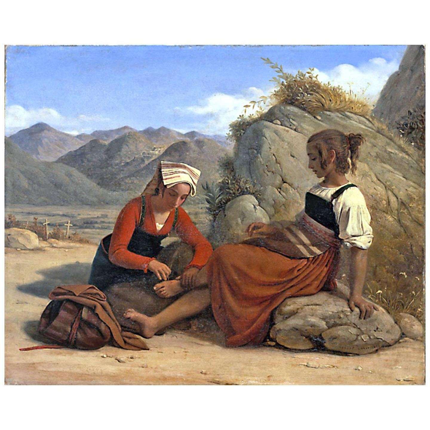 - Leopold Robert. Jeune fille de Sonnino ?tant une ?pine.1828. MAH de Geneva