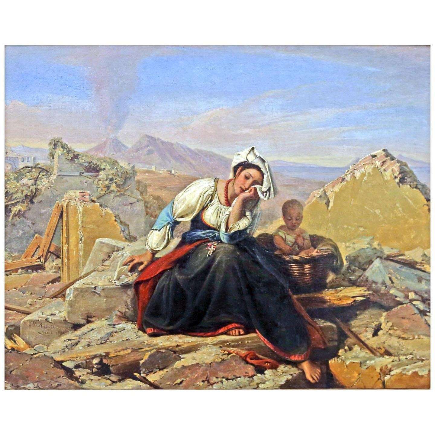 - Leopold Robert. Femme napolitaine pleure sur les ruines de sa maison. 1830. MAH Neuchatel