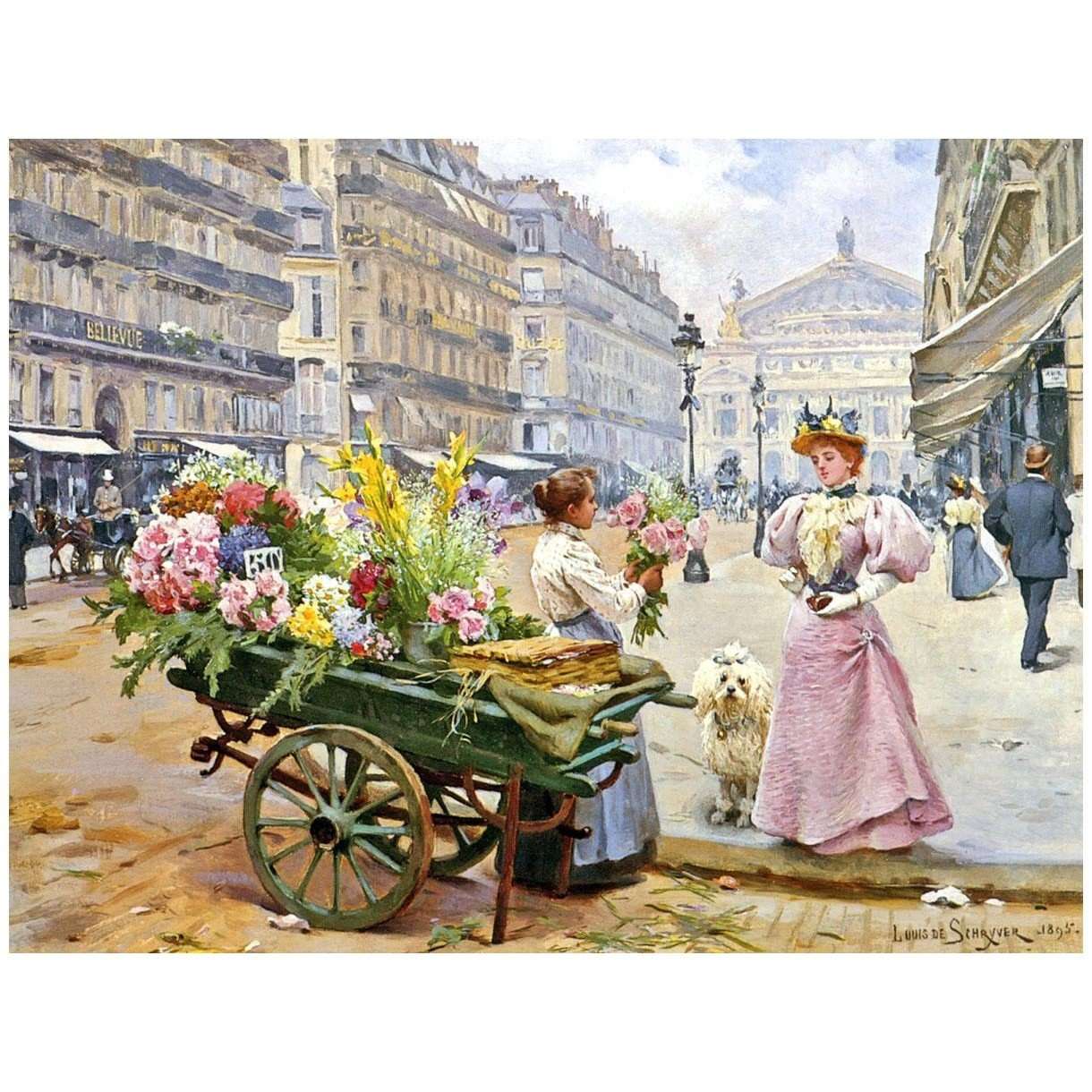  Louis Marie de Schryver. La marchande de fleurs. Avenue de lOp?ra. 1895