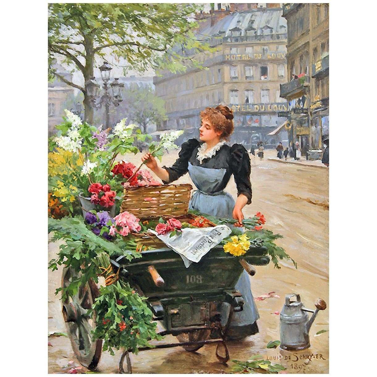  Louis Marie de Schryver. La marchande de fleurs Parisienne. 1897