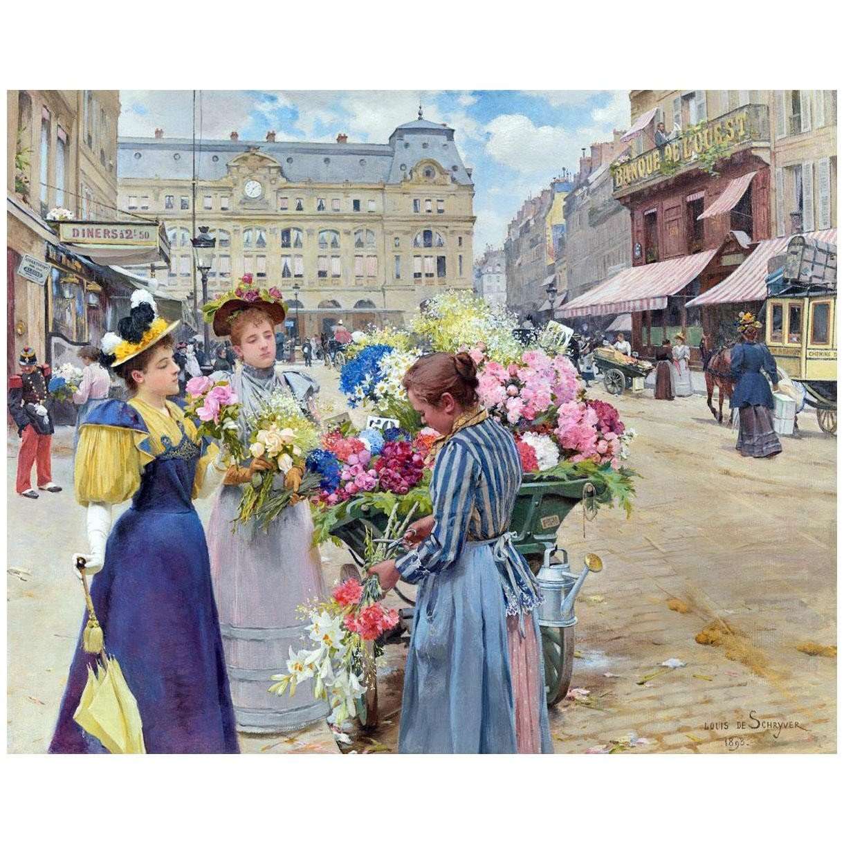  Louis Marie de Schryver. La marchande de fleurs. 1898
