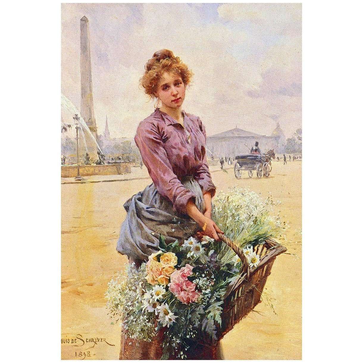  Louis Marie de Schryver. La fille aux fleurs. 1898