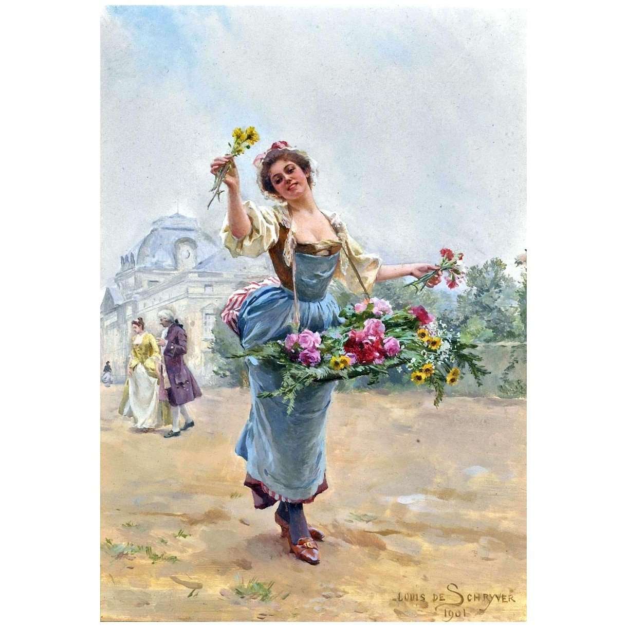  Louis Marie de Schryver. Fille fleuriste. 1901