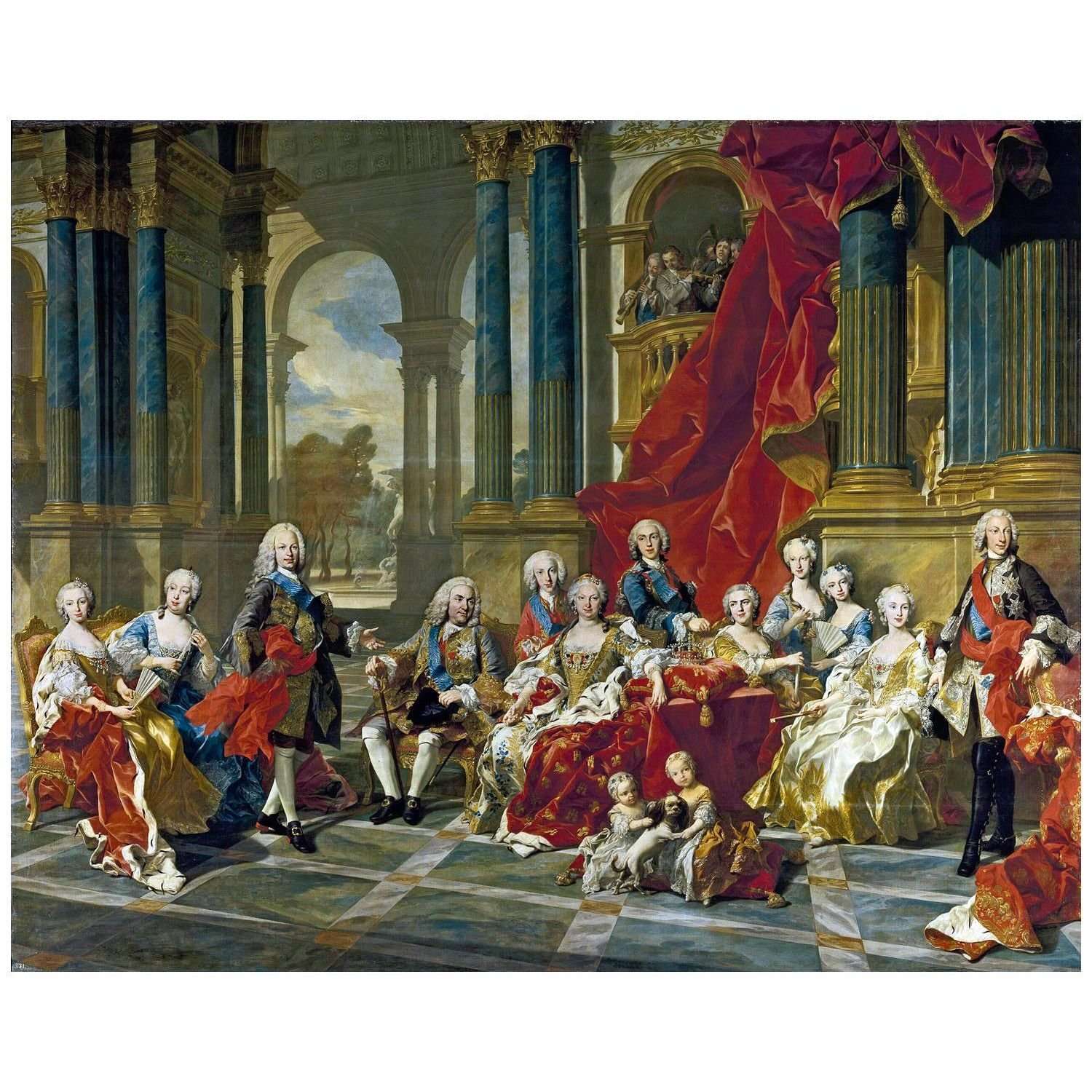- Louis-Michel van Loo. La famille de Philippe V. 1743. Museo del Prado