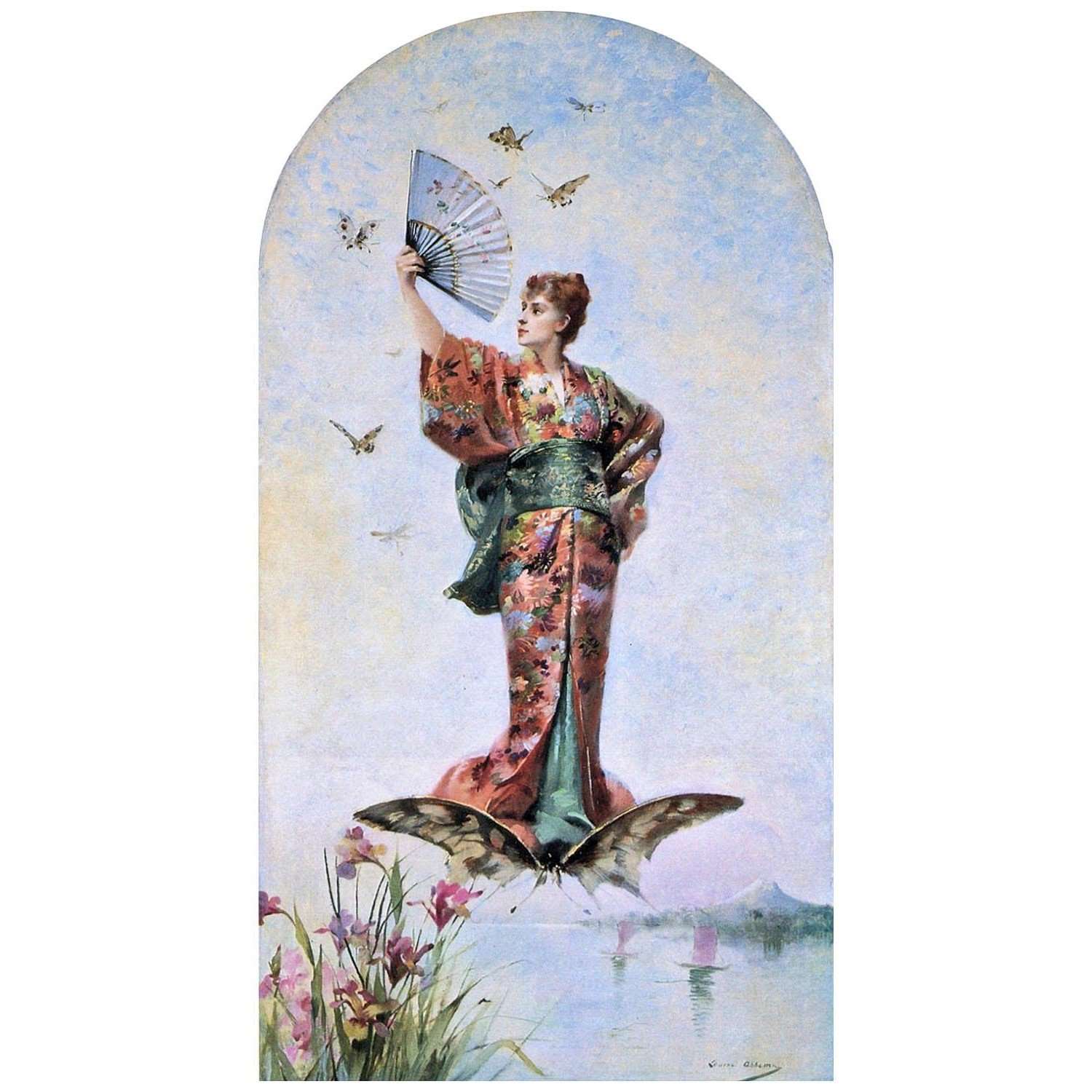  Louise Abbema. Japonaise aux papillons. 1888. Collection privee
