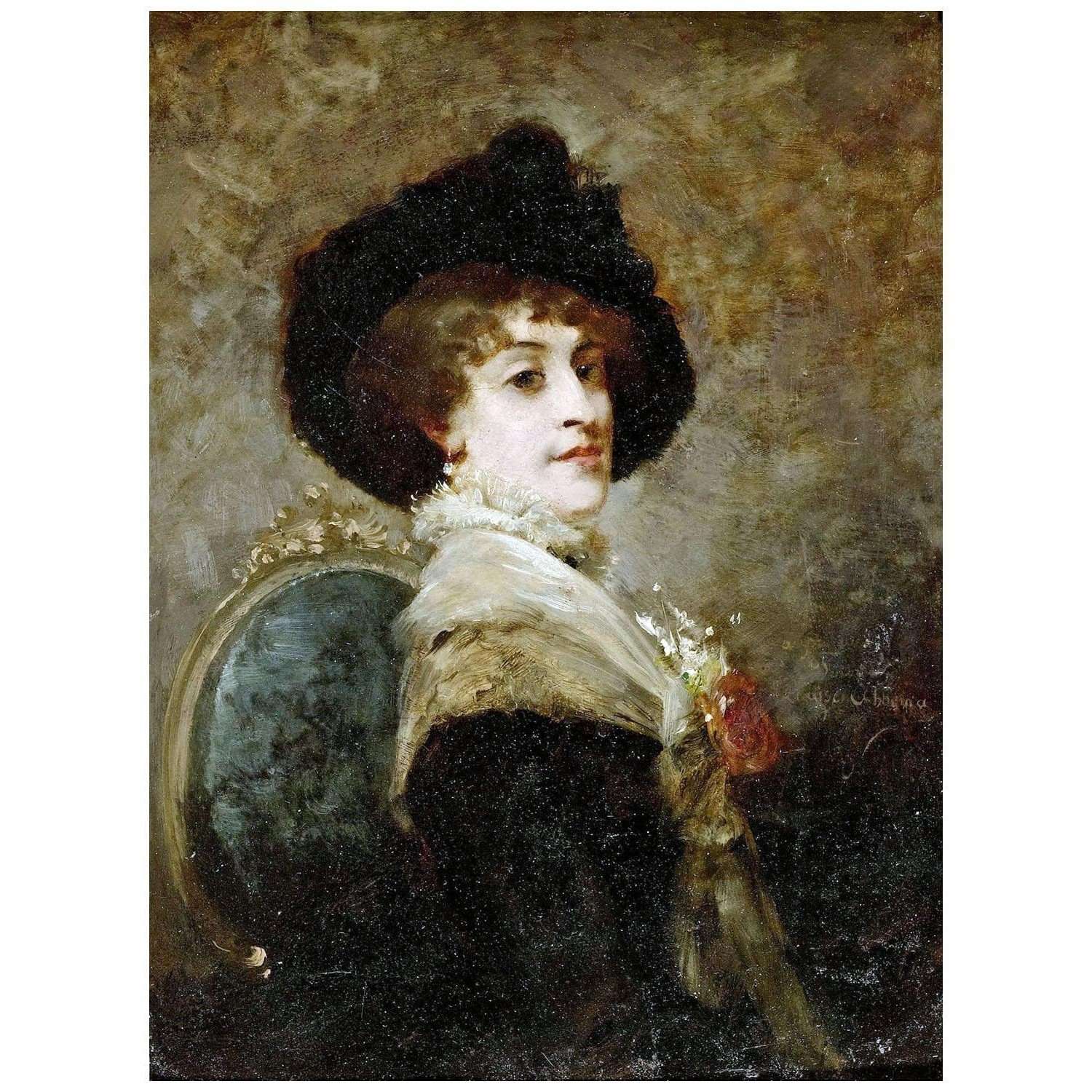  Louise Abbema. Portrait d'une dame parisienne. 1895. Collection privee