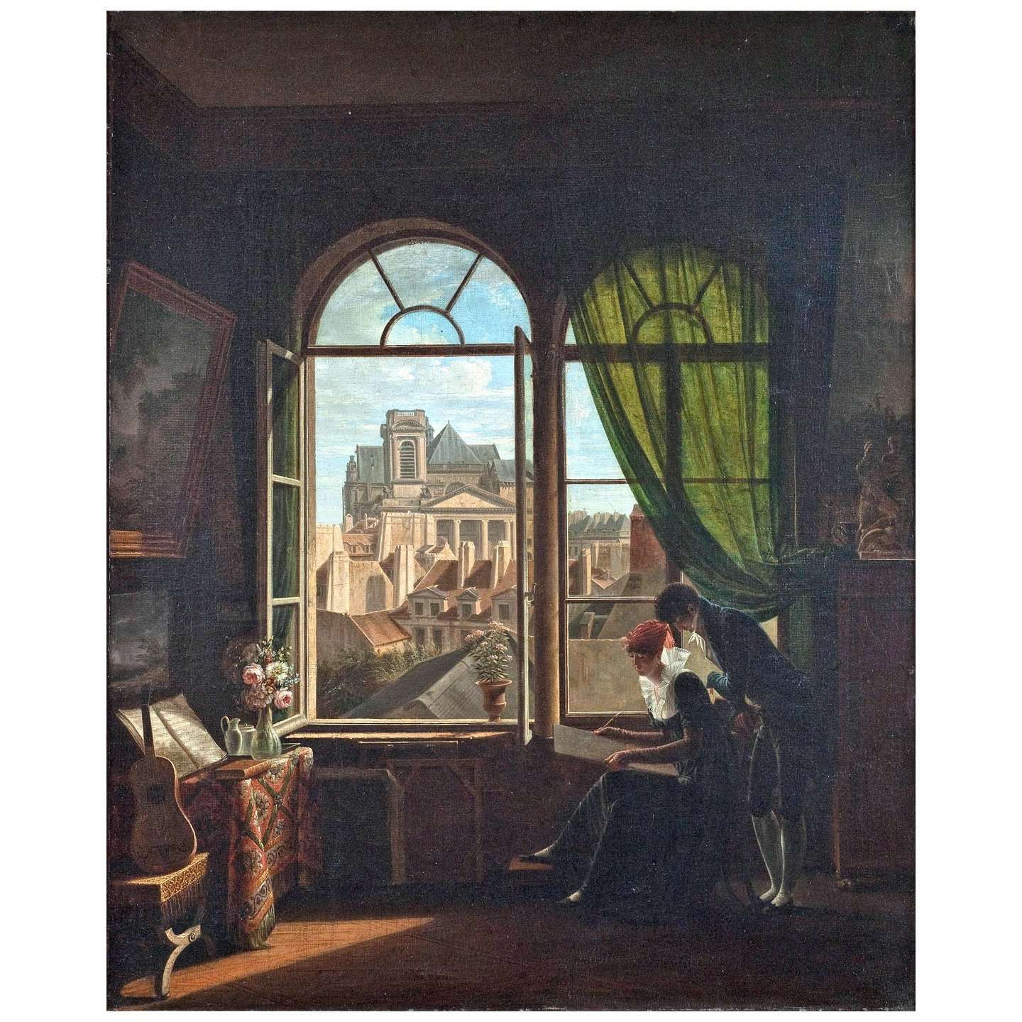- Louise Drolling. Int?rieur avec vue sur l'?glise St-Eustache. 1815. Mus?e Carnavalet Paris
