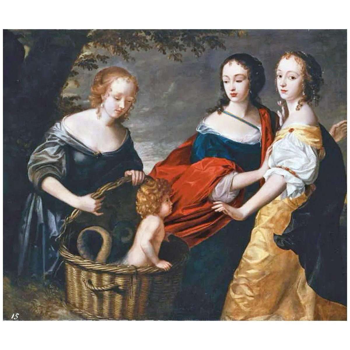  Louise Hollandine von Pfalz. Allegorical Portrait of Three Ladies. 1650. Private collection