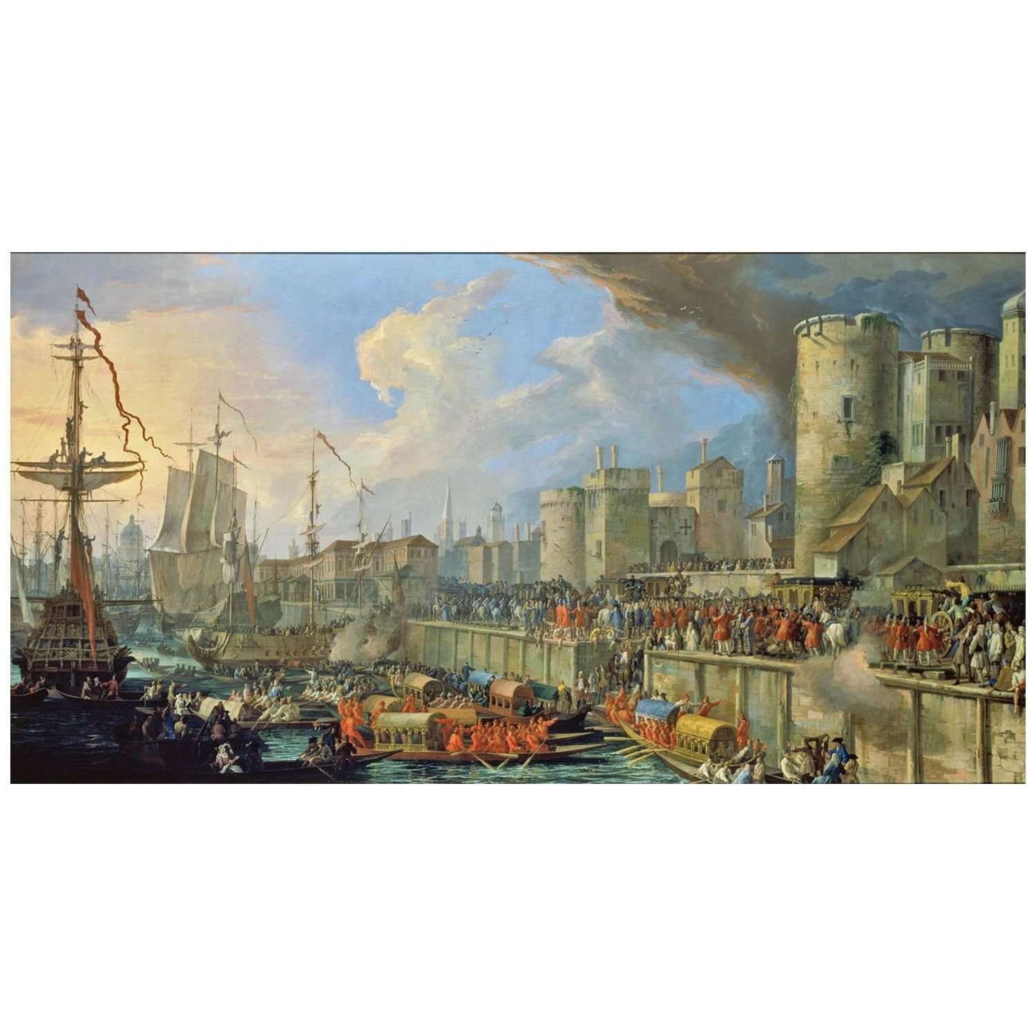  Luca Carlevarijs. Ricevimento degli ambasciatori veneziani. 1707. Schloss Schleissheim