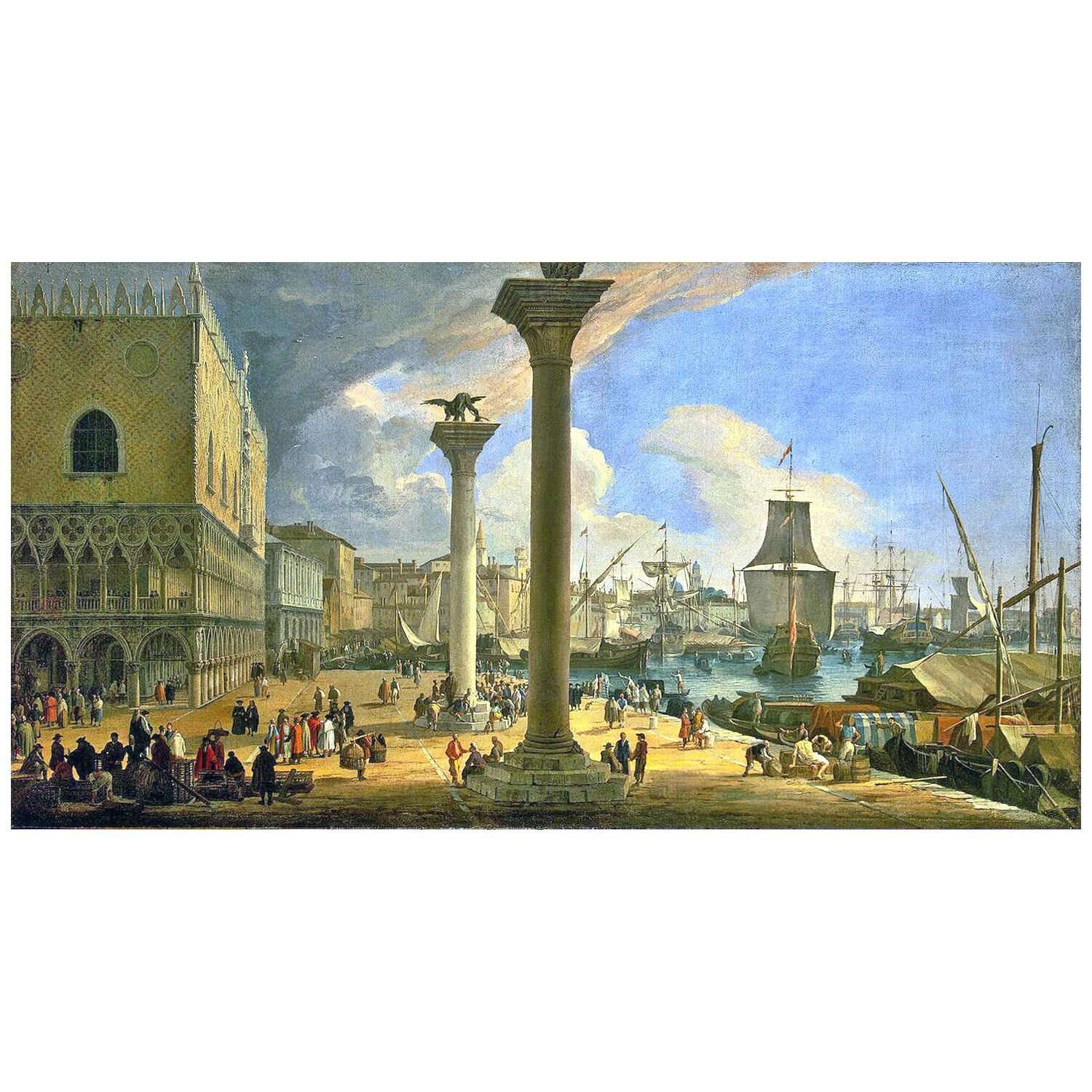  Luca Carlevarijs. Molo con il Palazzo Ducale. 1710. Hermitage Museum