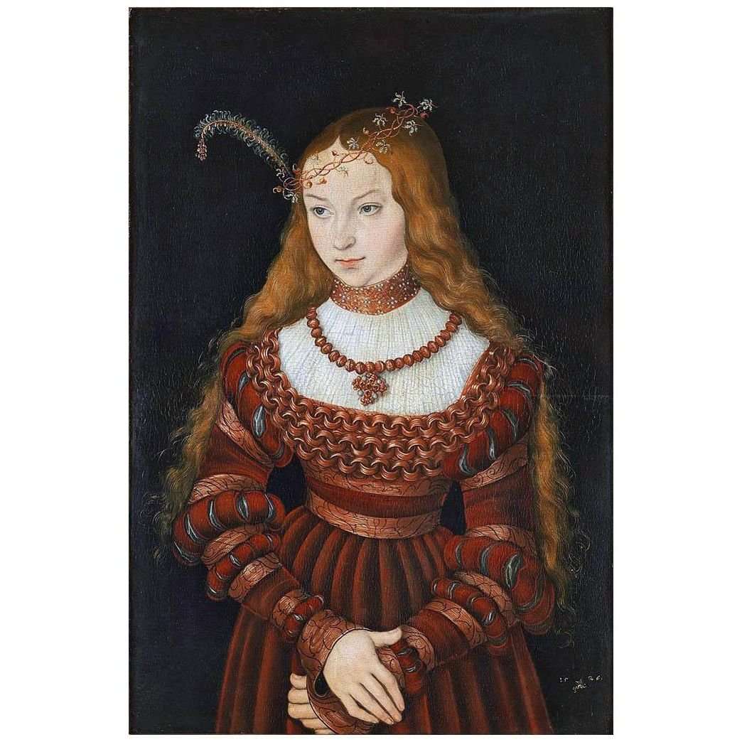  Lucas Cranach the Elder. Princess Sibylle of Cleve. 1526. Schloss Weimar
