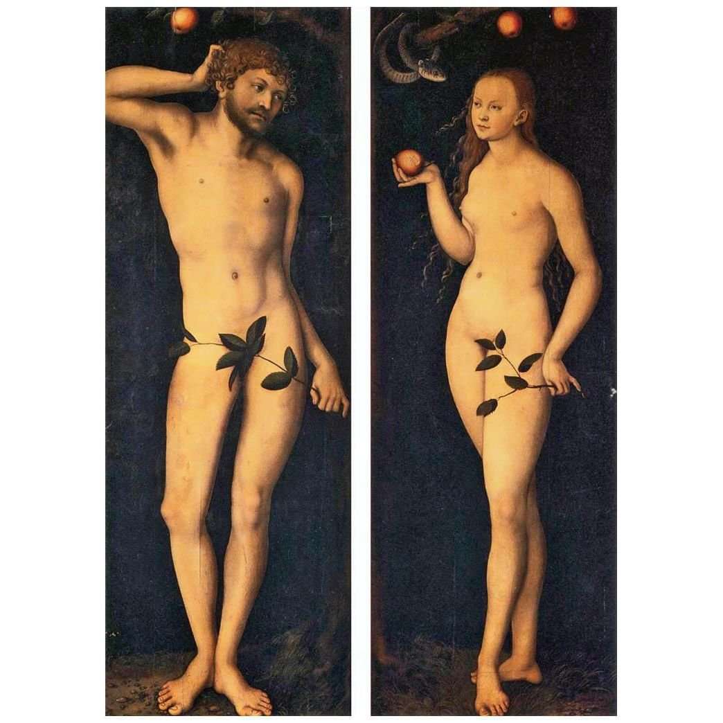  Lucas Cranach the Elder. Adam and Eve. 1528. Uffici