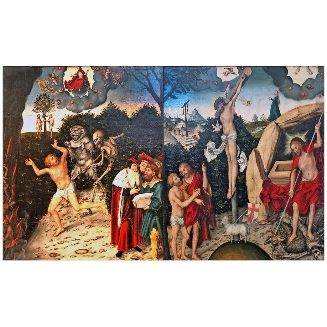  Lucas Cranach the Elder. Allegory of Law and Grace. 1529. Alte Pinakothek Munchen