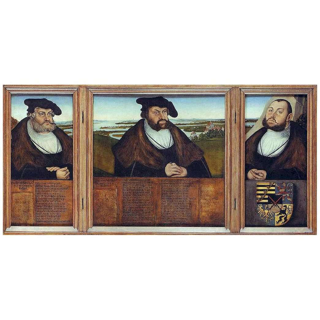  Lucas Cranach the Elder. Electors of Saxony.1532. Hamburger Kunsthalle