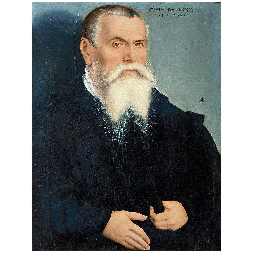  Lucas Cranach the Younger. Portrait of Lucas Cranach the Elder. 1550. Uffici