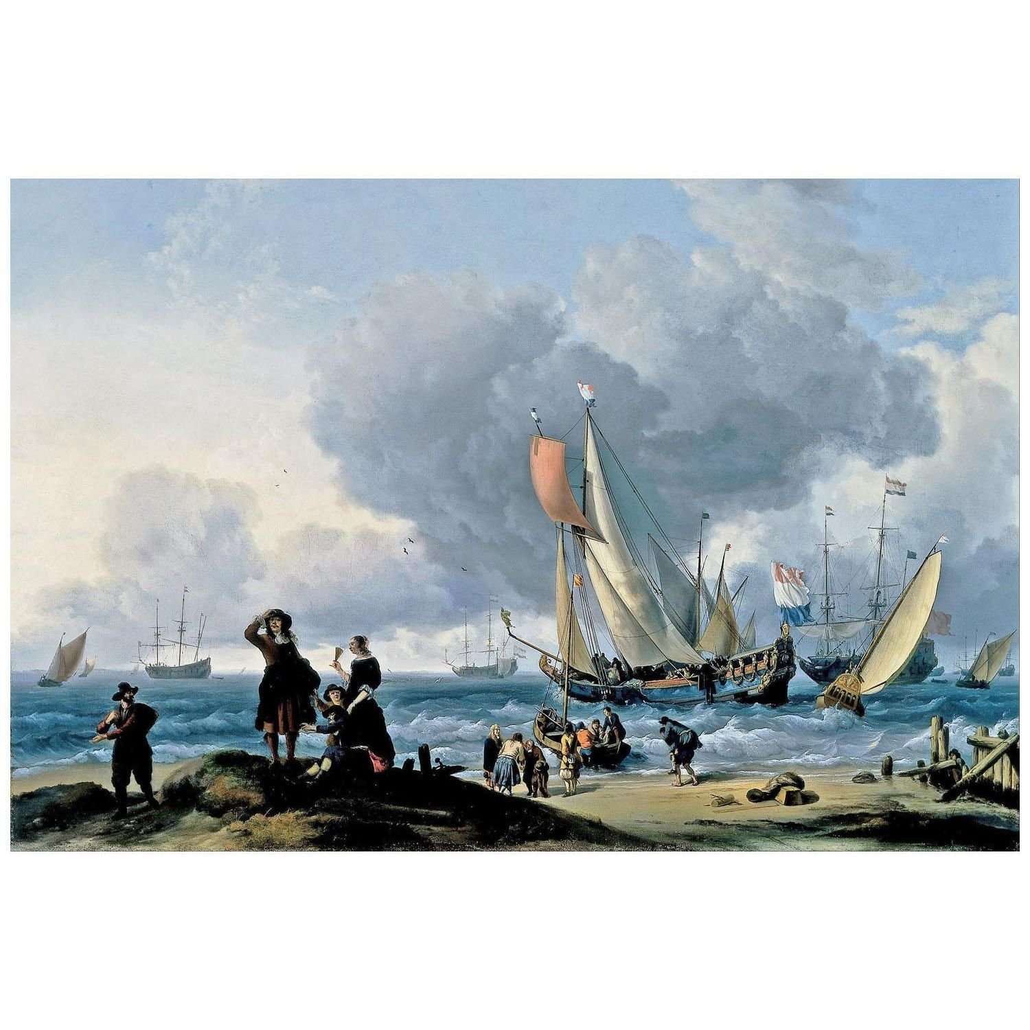  Ludolf Backhuysen. Dutchman Embarking onto a Yacht. 1672. Cincinnati Art Museum